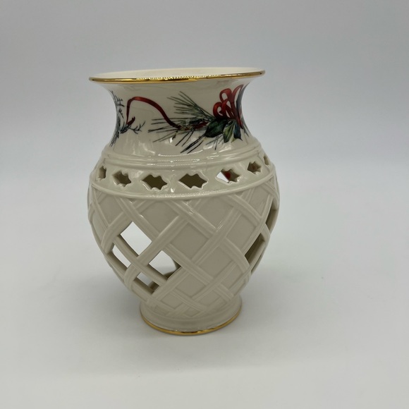 Lenox Porcelain Holiday Wax Tart Burner / Oil Warmer - Picture 3 of 7